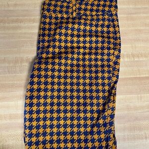 Houndstooth Straight Ankle Pants in Blue and Orange